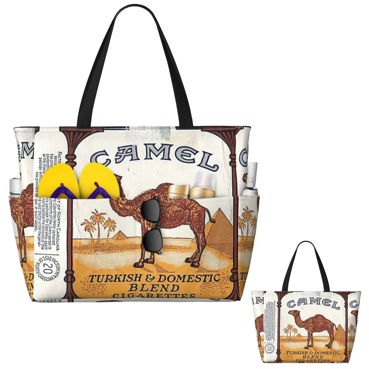 Винтажная сумка для сигарет верблюжьего цвета, пляжная сумка-тоут, спортивная сумка для спортзала, йоги, большая сумка-тоут, женская дорожная сумка, сумка для фитнеса