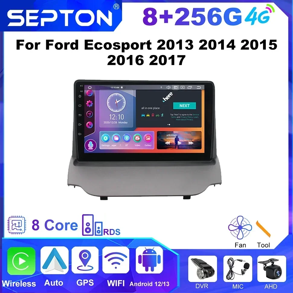 SEPTON Android 12 Car Radio For Ford Ecosport 2013 2014 2015 2016 2017 Multimedia Video Player Navi GPS CarPlay Head Unit 4G Net