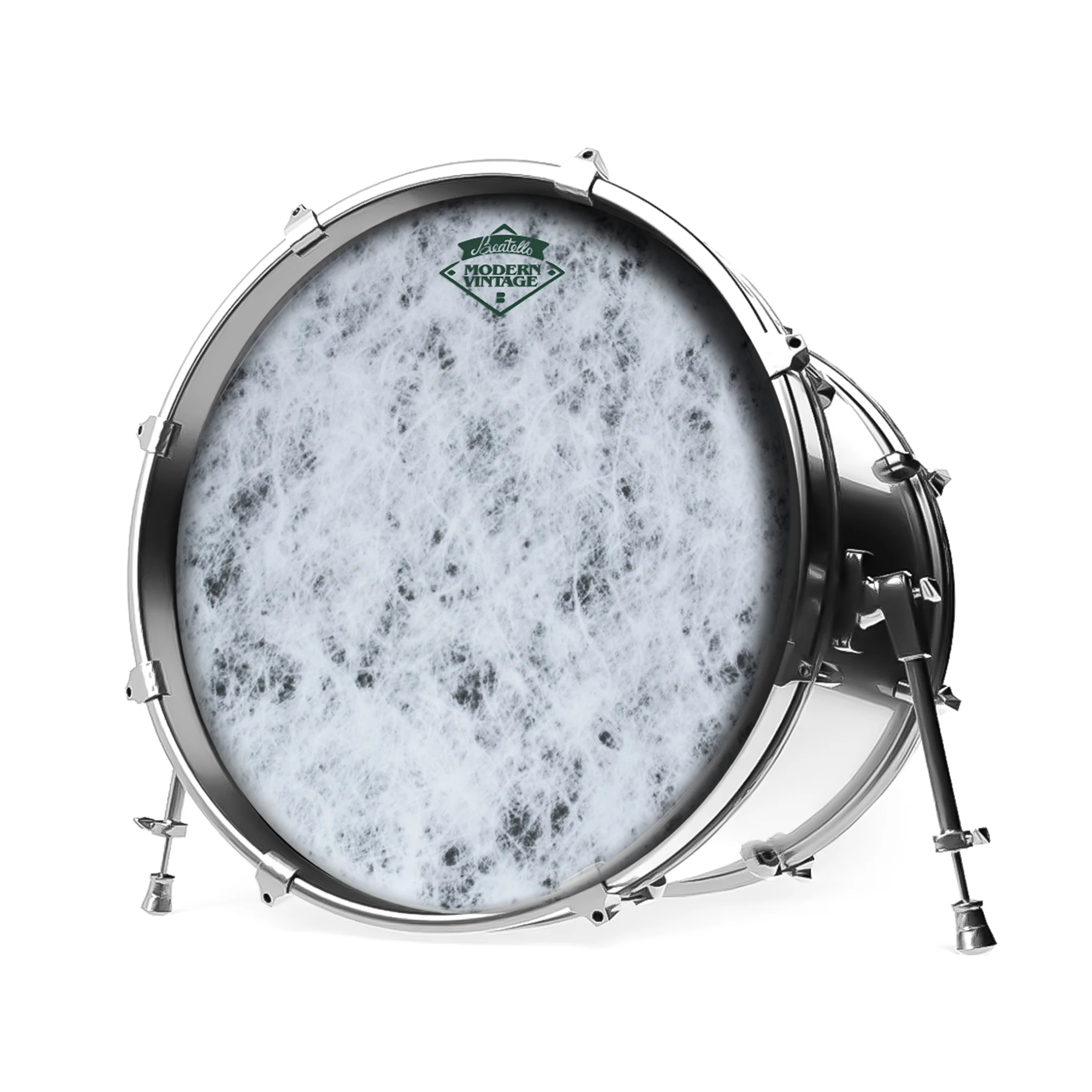 

Beattello Bass Drum Heads 10/12/14/16/22 Inch Silver 5 Pcs/Set Animal Print Faux Fur Skin Pack Professional Playing