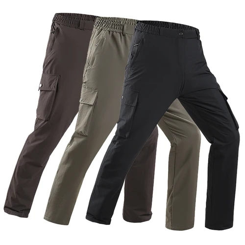 Imagen 2 del producto TRVLWEGO verano hombres Trekking Camping fino elástico de secado rápido pantalones transpirables deportes al aire libre ciclismo pesca pantalones