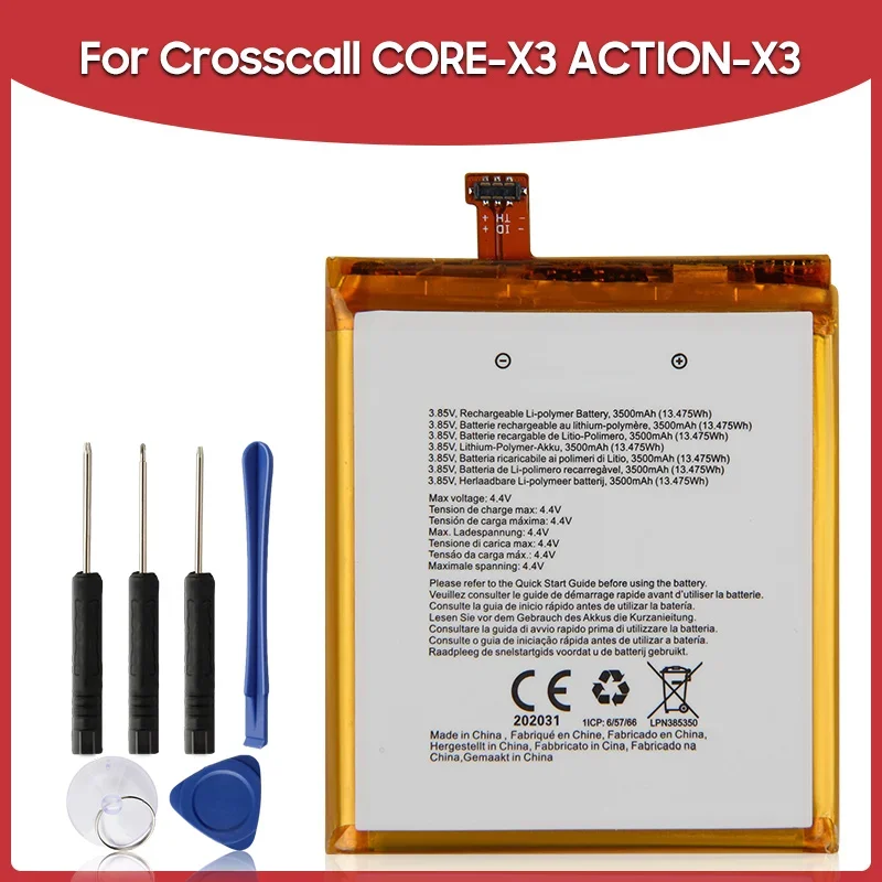 

Replacement Phone Battery 3500mAh For Crosscall CORE-X3 ACTION-X3 Cell Phone For CROSSCALL TREKKER X3 Phone Batteries