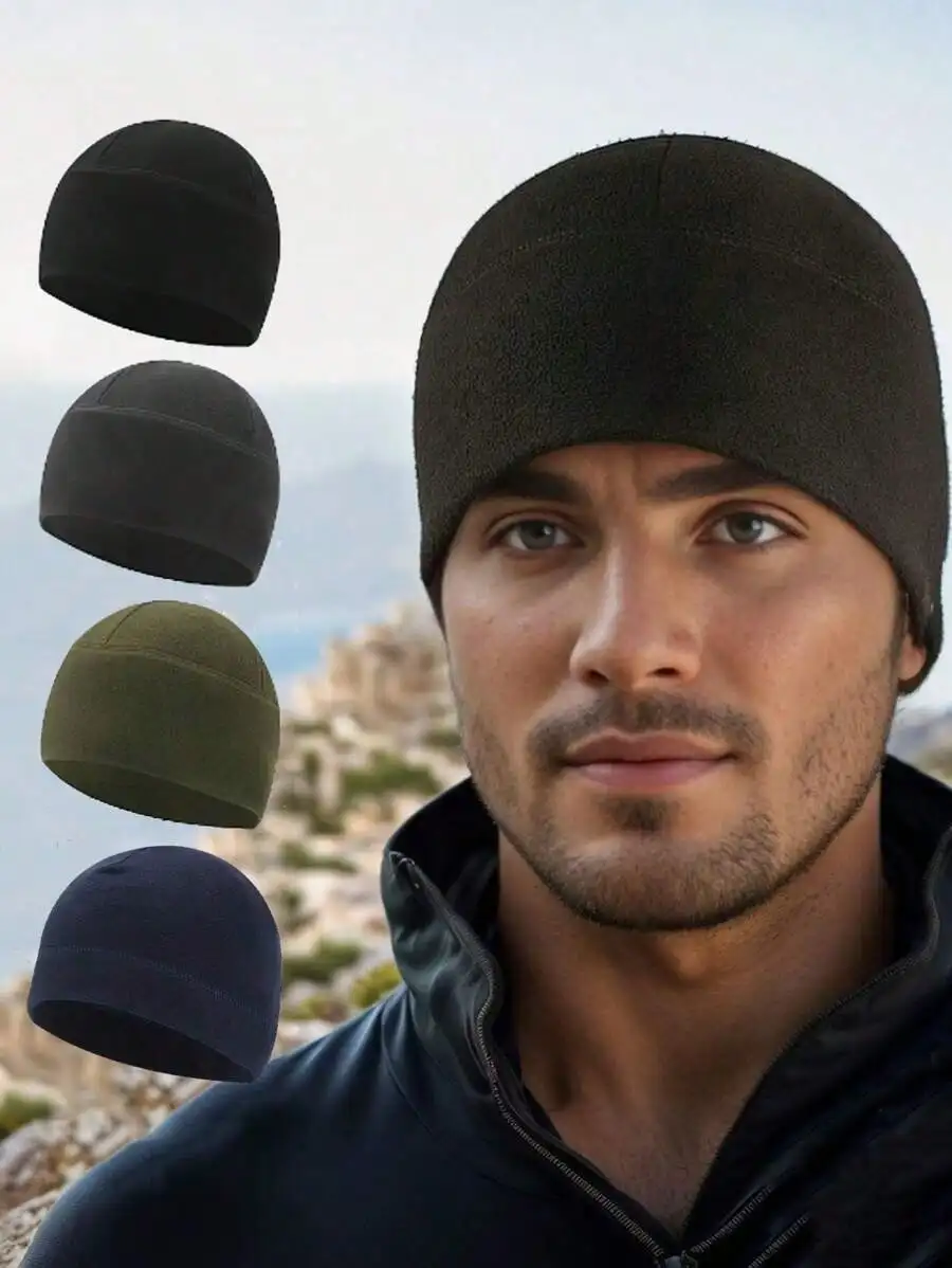 Windproof Polar Fleece Beanie Hat for Men and Women, Warm Winter Ski Cycling Cap for Outdoor Commute, Fall Streetwear and Cold Weather Use