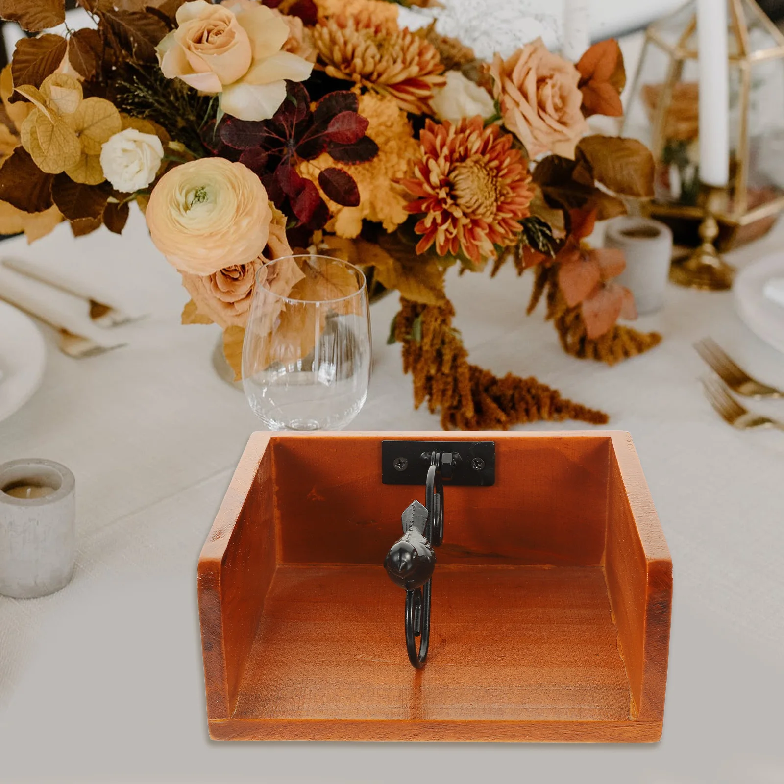 

Napkin Holder Wood Metal Material Tabletop Tissue Paper Storage Shelf Household Rack Banquet