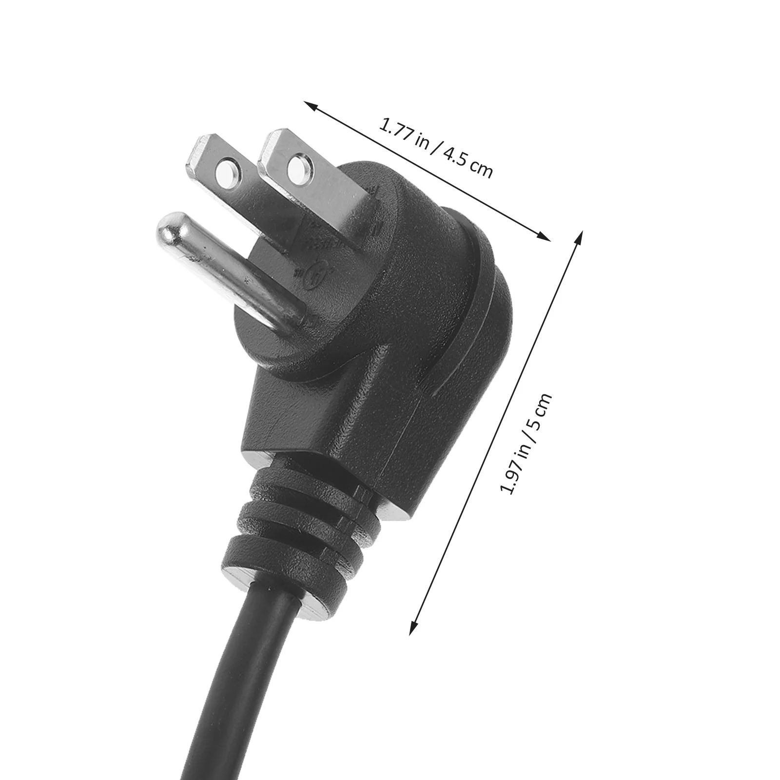 

Cable Extension Cord Replacement 3-Prong Power Cord Flat Plug Low Profile Reliable Power Supply for Home Radio Cable