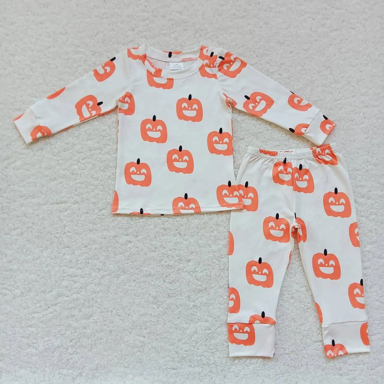 Conjunto de pijamas de abóbora infantil, Calça de manga comprida, roupa branca para criança, roupas de bebê, atacado, BLP0244