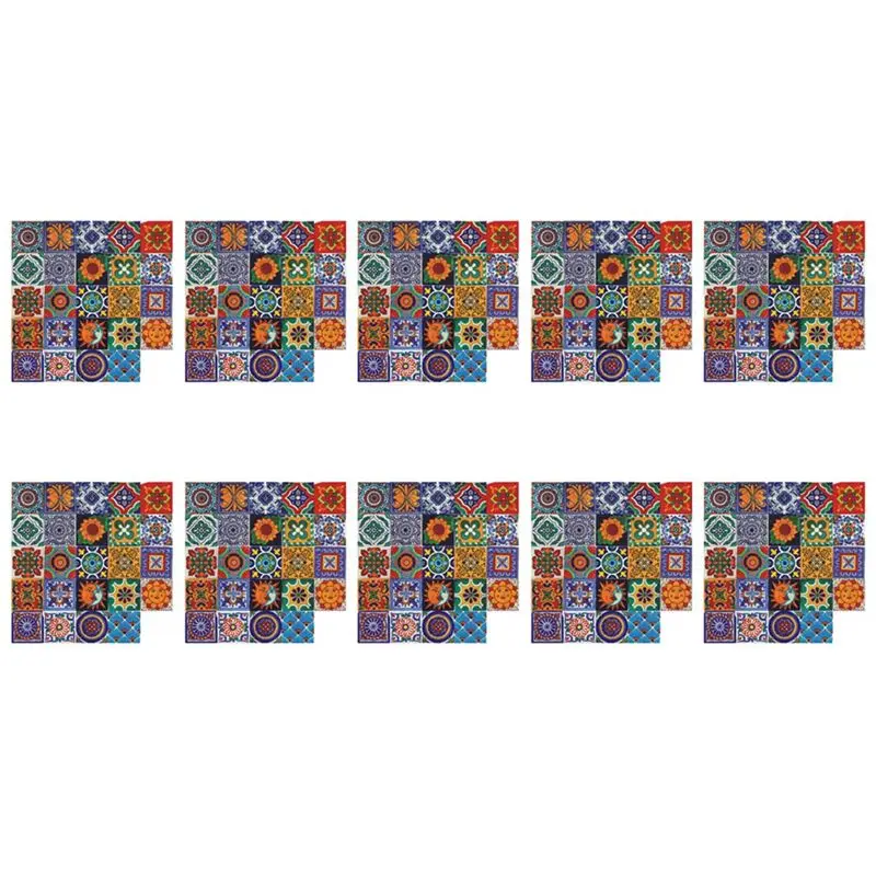 Cost Effective 240PCS Self Adhesive Mosaic Brick Tile 3D Sticker Kitchen Bathroom Wall Stickers -10Cm