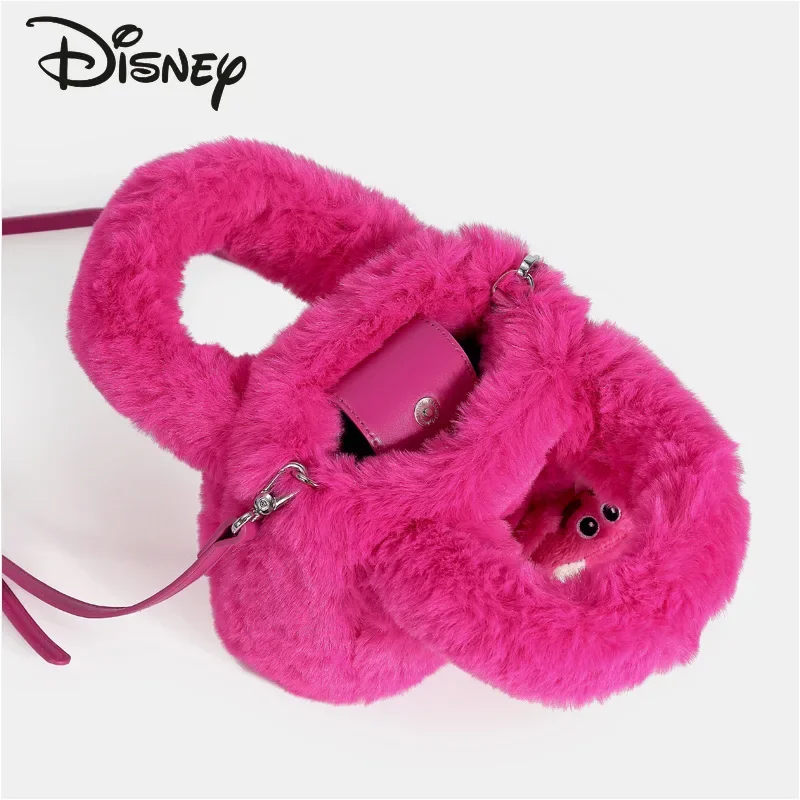 Disney Strawberry Bear New Children's Handbag Fashionable and High Quality Women's Plush Bag Cartoon Versatile Girl Storage Bag