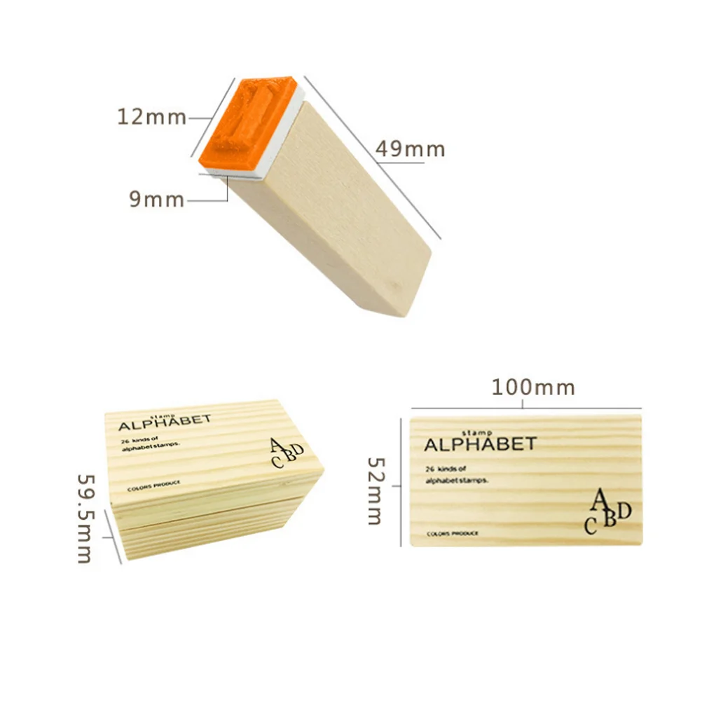 Hand Account Student Stamp for Card Making Wooden Letter Stampers Mounted Rubber Stamps