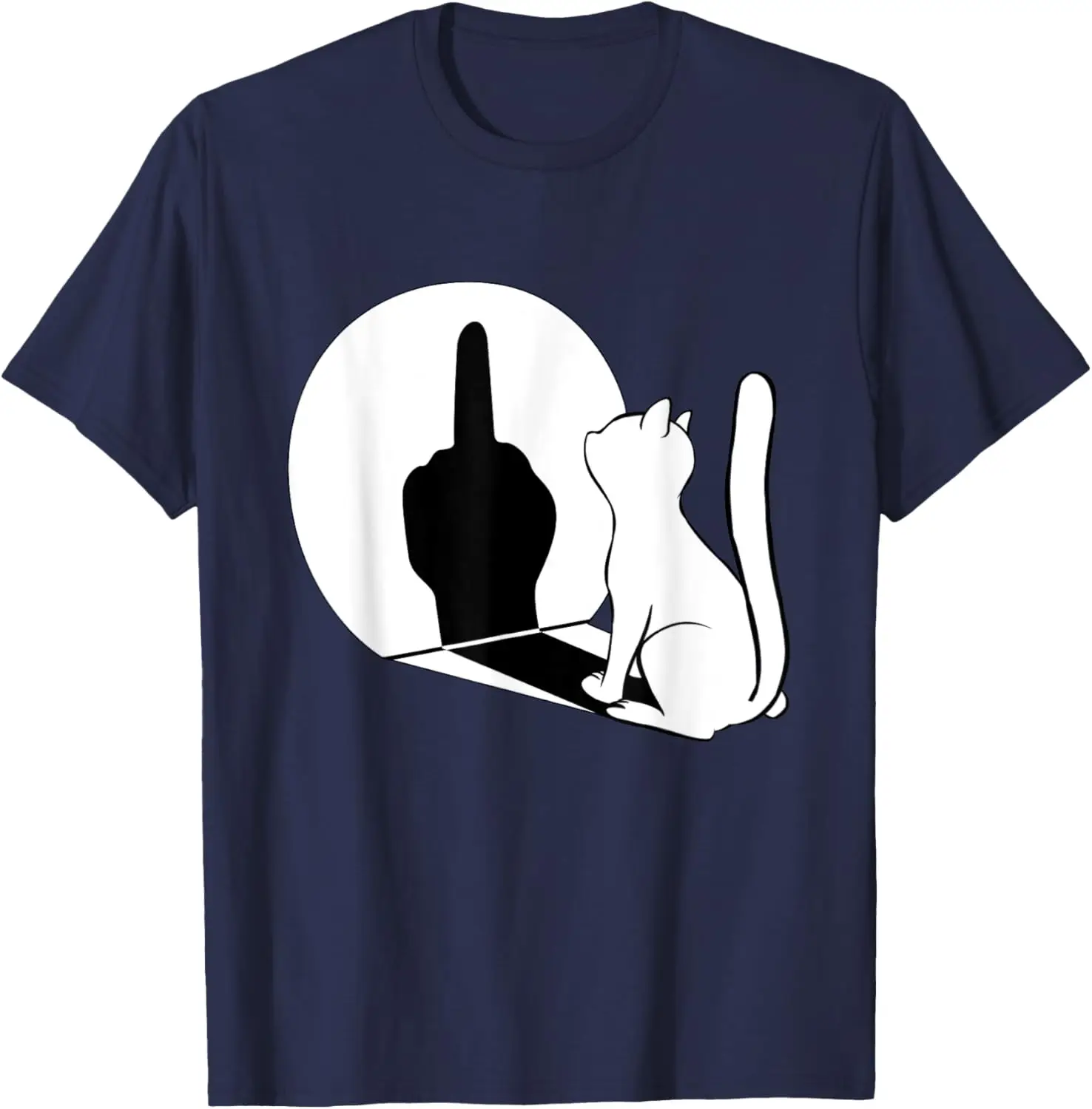 Middle Finger Cat Statement Cat Funny Gift T-Shirt Regular Short Sleeve Tops O-neck Men's Cotton T-shirt Cotton Summer Shirts