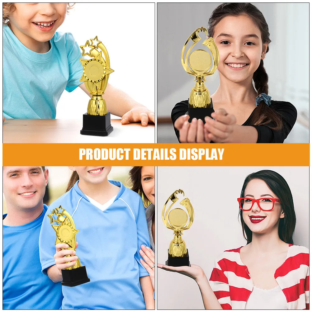 2Pcs Special Design Bright Color Trophy Cup for Winners Competition Awards Party Favors School Ceremony Celebration Trophy Decor