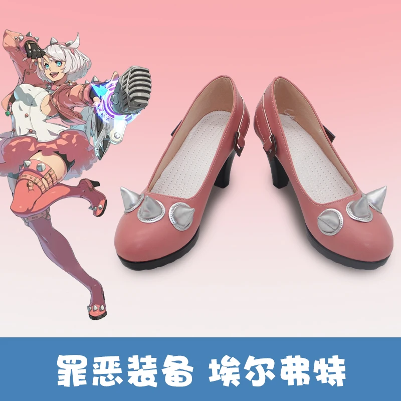 

Guilty Gear Elphelt Обувь для косплея на день Святого Валентина Сапоги Хэллоуин Карнавальные туфли на высоком каблуке на заказ