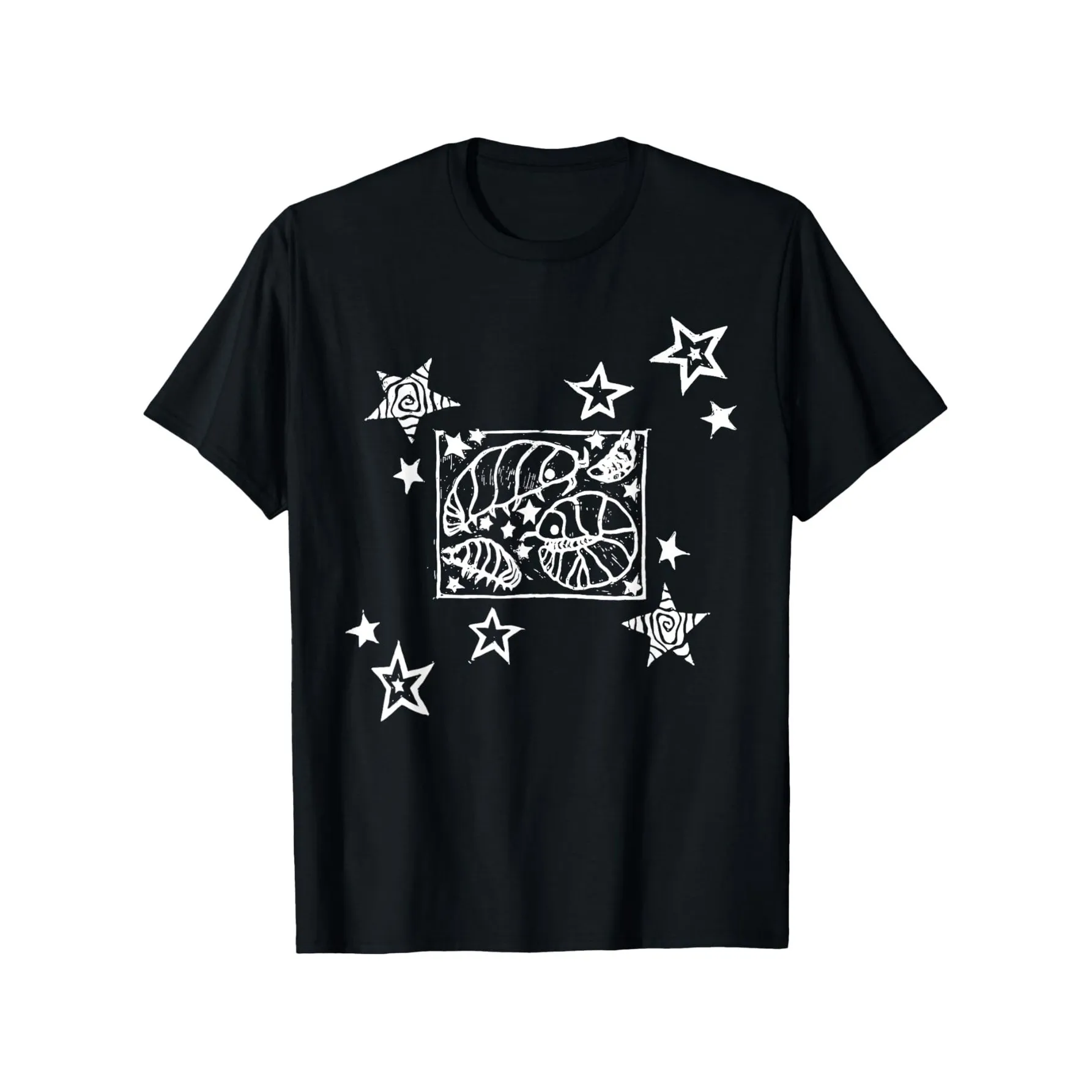 Camiseta con gráfico de estrellas celestiales Isopod Roly Poly Bug, camiseta unisex de algodón suave para uso diario
