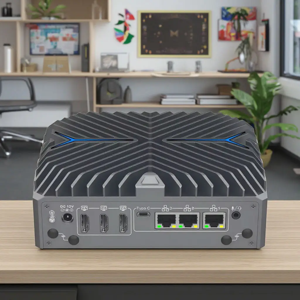 Partaker Industrial PC 14th Gen Ultra 5 125U Ultra 7 155U Win11 Pro 4K 3x HD 3x LAN Type-C Digital Signage Fanless AI Mini PC