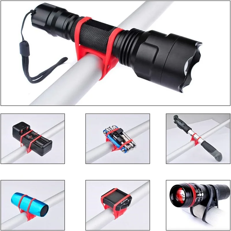 Afbeelding 6: Fietslicht Siliconen Mount Band Fietslicht Elastische rubberen band voor stuur Koplamp Achterlicht Zaklamp Fiets Fix Bandage