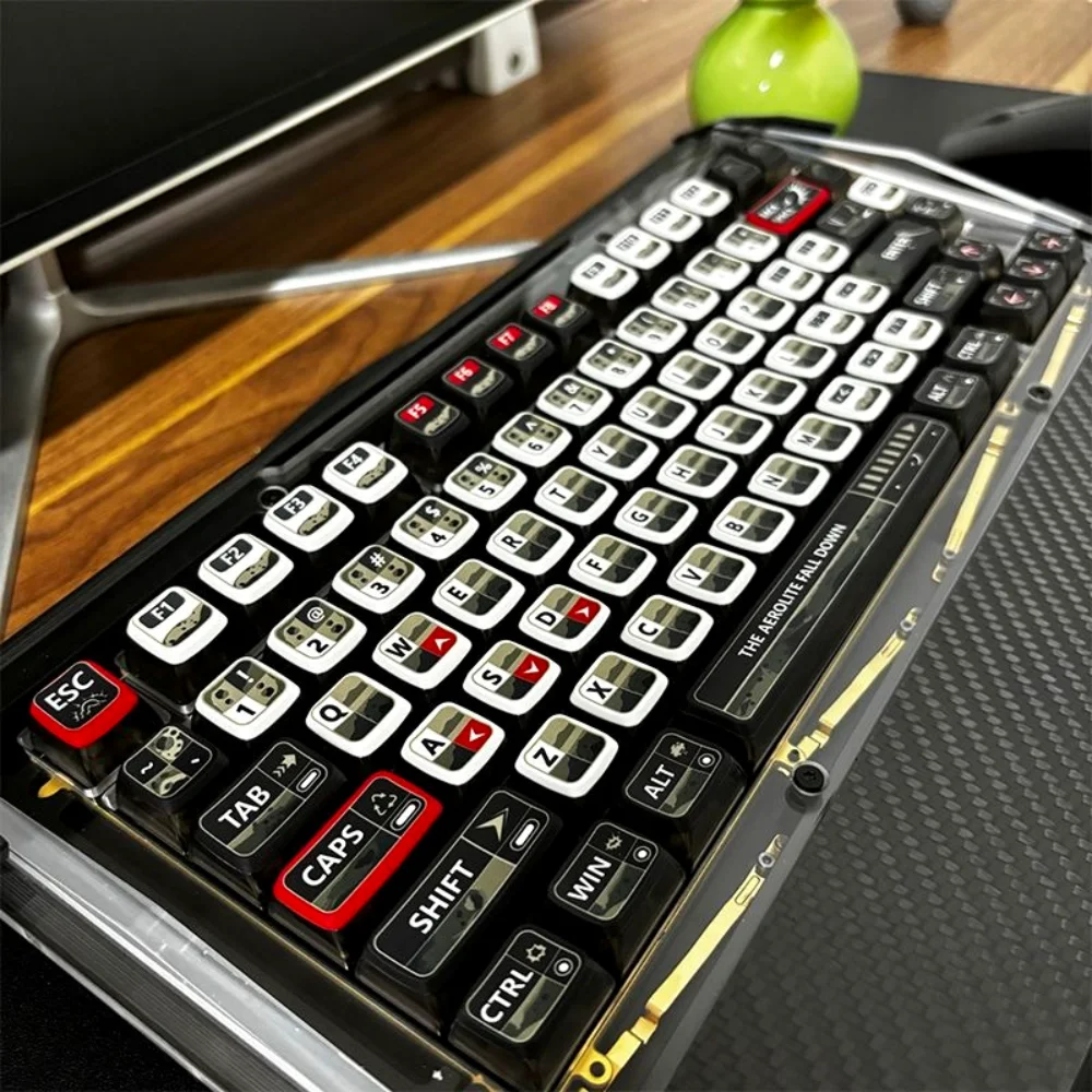 Anime Theme 125-Key Pudding Keycap Set, PBT+PC Hybrid, 4-Side Transparent Shine-Through, MX Switch Compatible for 61/75/87/104