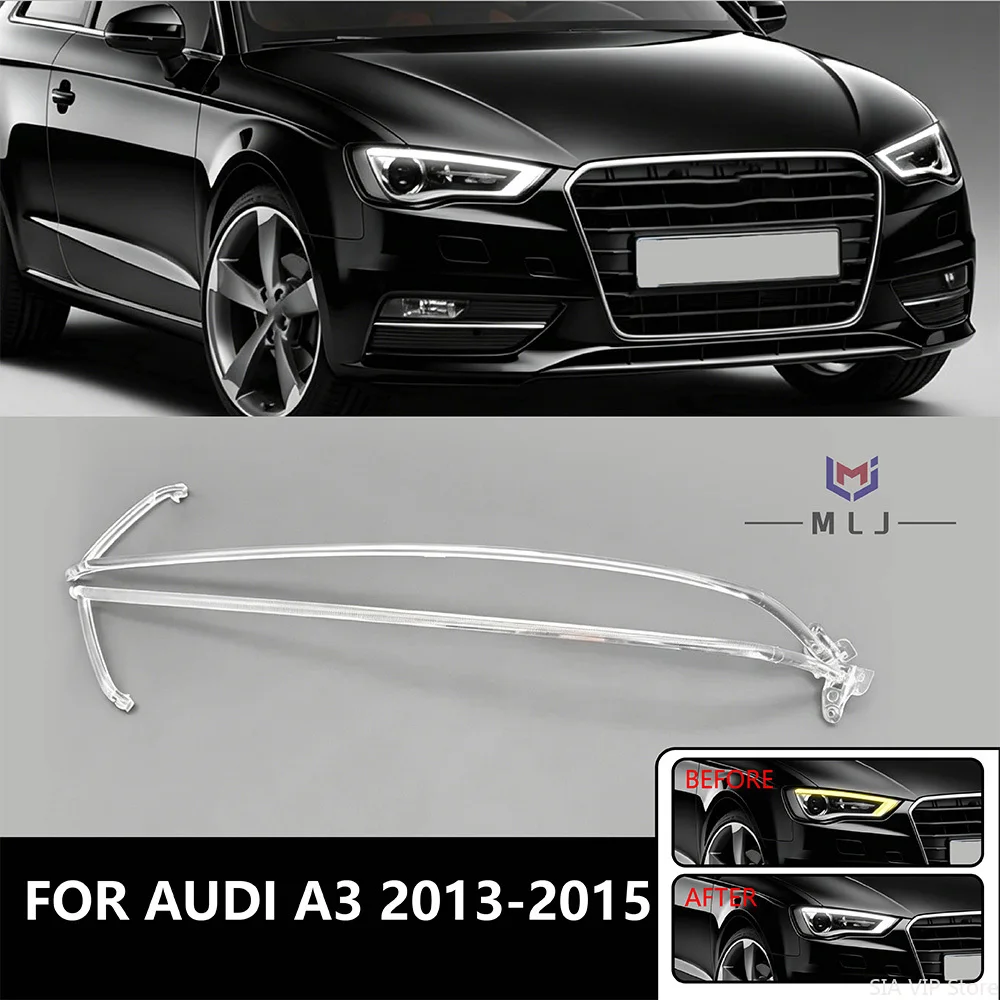 

Car headlight Accessories For Audi A3 2013 2014 2015 Headlight DRL Tube Acrylic tube Light Guide Strip Light DRL Strip