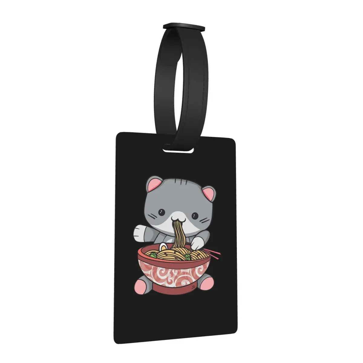 

Милые бирки для багажа в виде кота-рамена, аксессуары для чемоданов, этикетки для путешествий, держатели для багажных бирок, именные бирки для идентификации и адреса