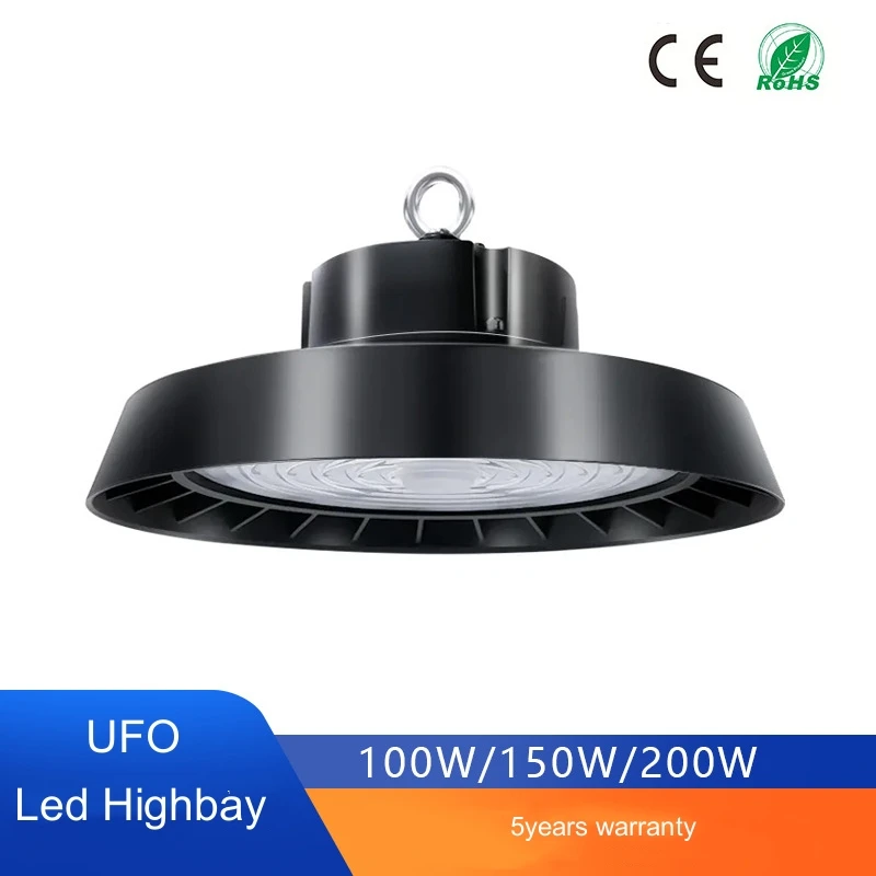 Wysoka jasność 110 lm/w IP65 oświetlenie led High-bay 100w oświetlenie ufo led high-bay oświetlenie led high-bay AC80-300V światła led z możliwością przyciemniania