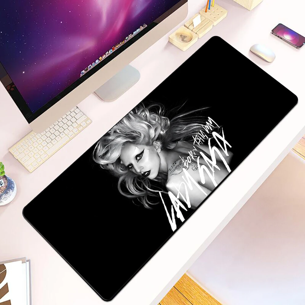 Singer Lady Gaga Mousepad HD Printing Computer Gamers Locking Edge Non-slip Mouse Pad XXL90x40cm Keyboard PC Desk Pad