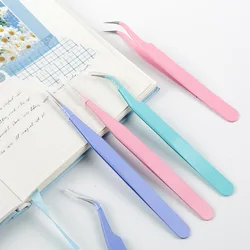 Candy Color Multifunctional Planner Tweezers, Stainless Steel High Elasticity Small Clips, DIY Scrapbooking Essential Tools