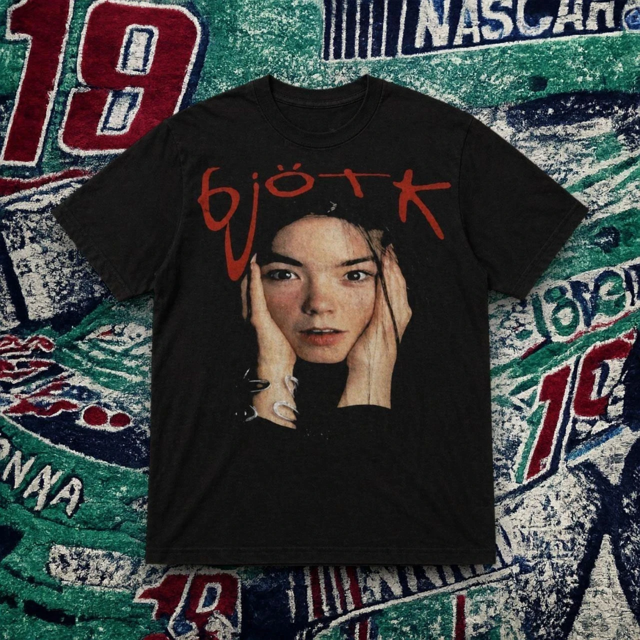 Plus Size Summer Women's Björk Portrait Graphic Print T-shirt Cotton Breathable Stylish Versatile Street Style Oversized