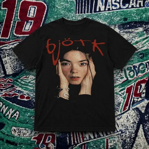 Plus Size Summer Women's Björk Portrait Graphic Print T-shirt Cotton Breathable Stylish Versatile Street Style Oversized