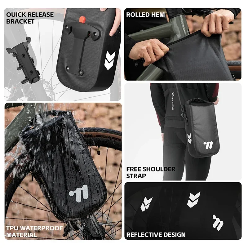 

WEST BIKING 5L Waterproof Bike Bag Bicycles Front Bicycle Fork Bag Bicycle Bag Bicycle Rack Bags 1/2pcs Portable Bike Fork Bags