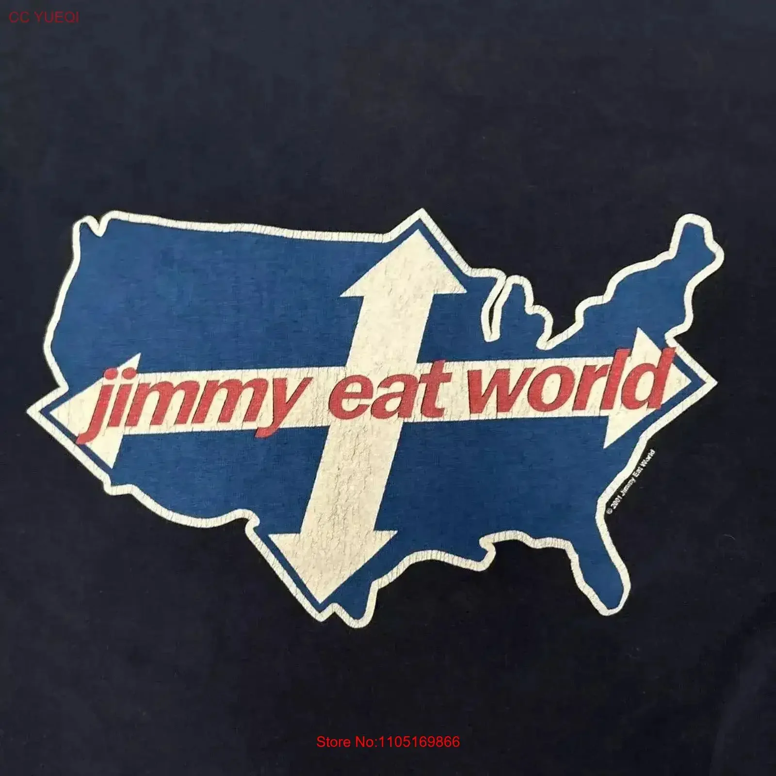 Jimmy Eat World Blue 2001 Bleed American T Shirt Full Size S 5XL vintage Washed designer clothes Slightly fashion Stretched