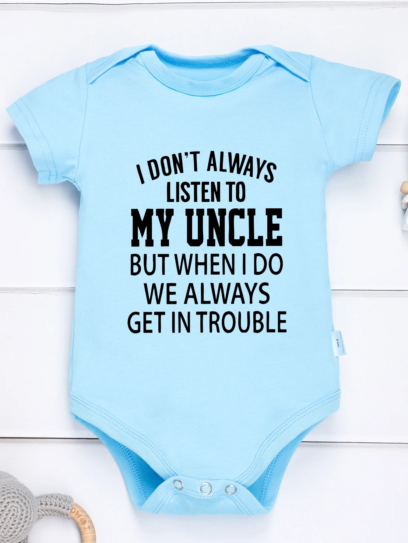 I Don't Always Listen To My Uncle Print Boy Girl Trendy Harajuku Rompers Baby Bodysuit Toddler Jumpsuit Clothes Newborn Infant