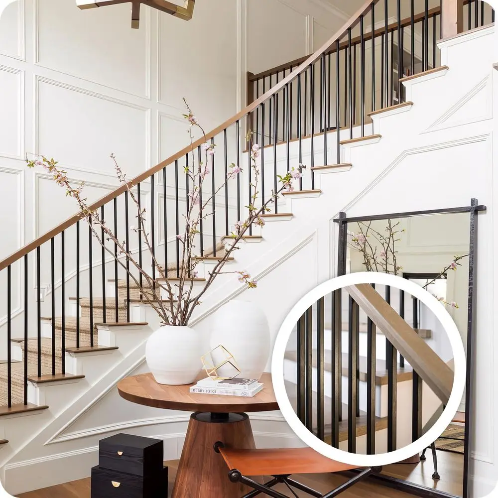 Conjunto de 12 balaústres de deck de ferro, 44 polegadas de altura, design simples