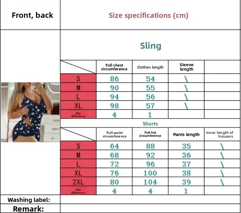 Summer Casual Loungewear Sleeveless Women's Suit Lace Lace Suspender Shorts Pajamas - Image 3