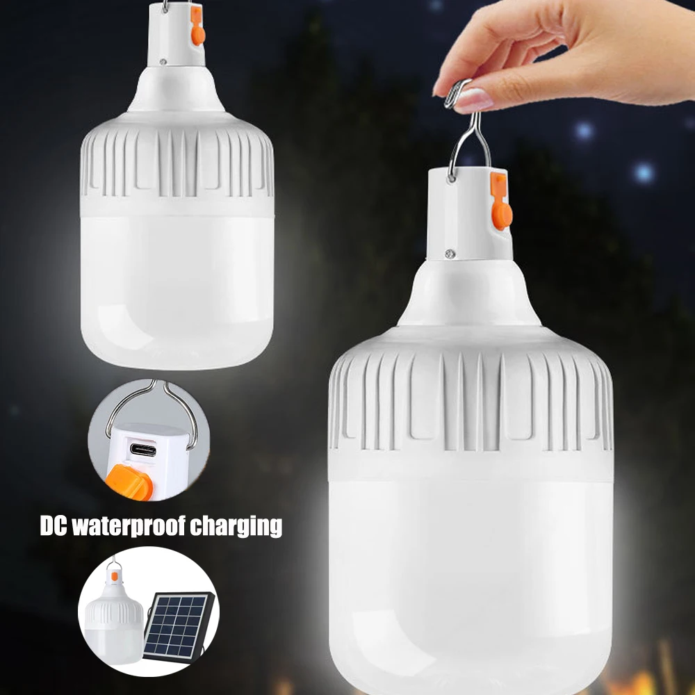 700W Portable Usb Light Bulb With Battery Rechargeable Camping Lantern Lamp Waterproof For Tent Outdoor Emergency Lighting House