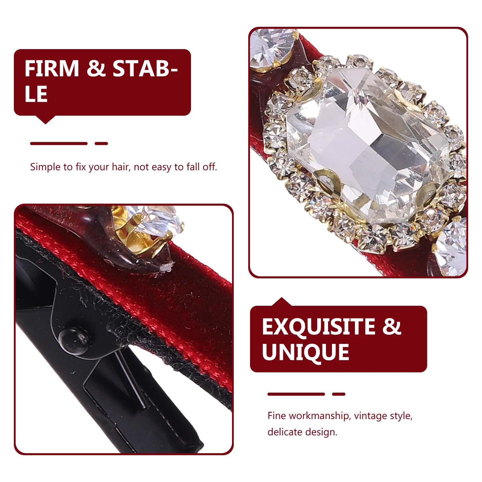 

Hair Clips Tiny Vintage Rhinestone Duckbilled Accessories for Women Decorative Barrettes