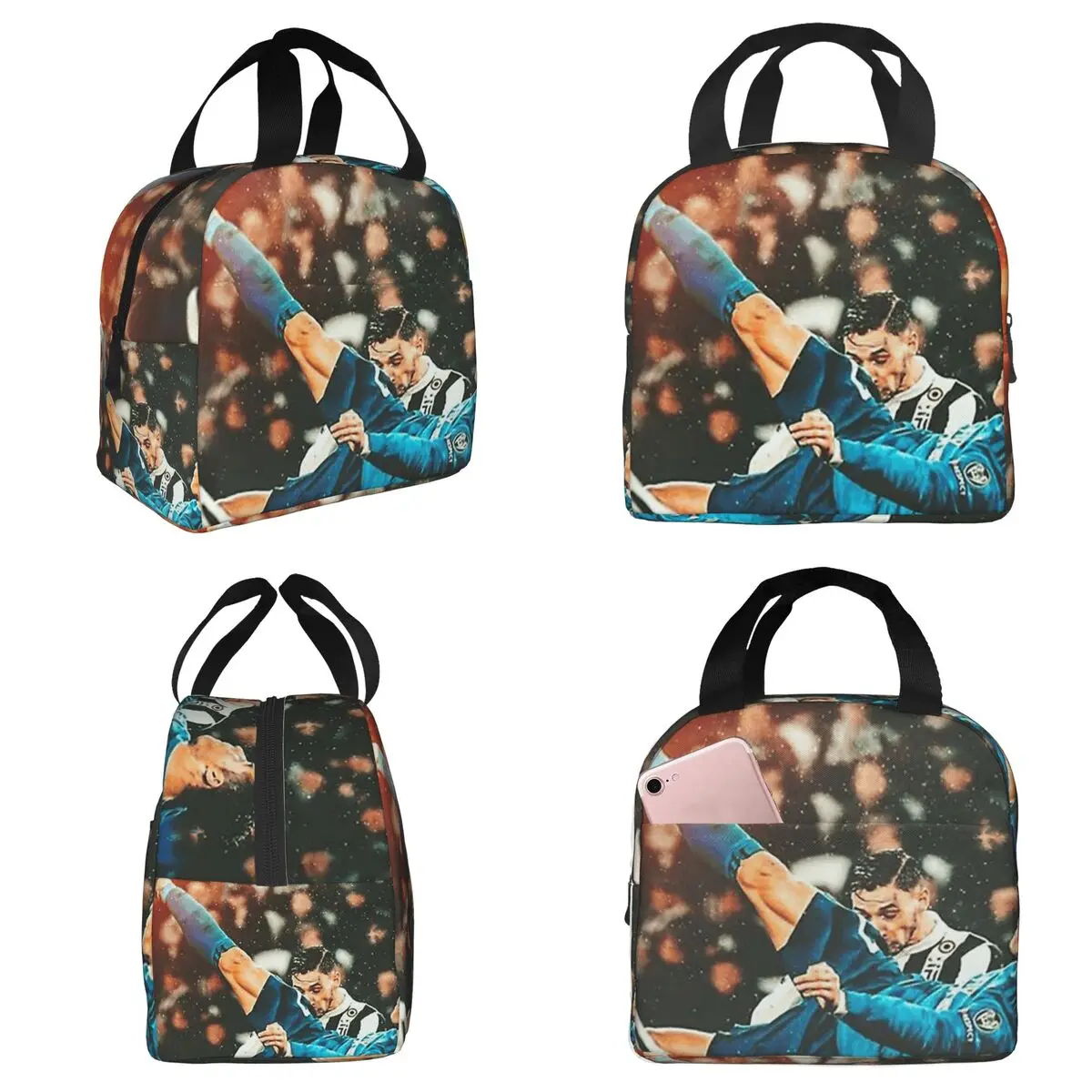 

Термосумка для обедов с изоляцией, с изображением Роналду, для детей, школьная, герметичная, для еды, термобокс, сумка-тоут