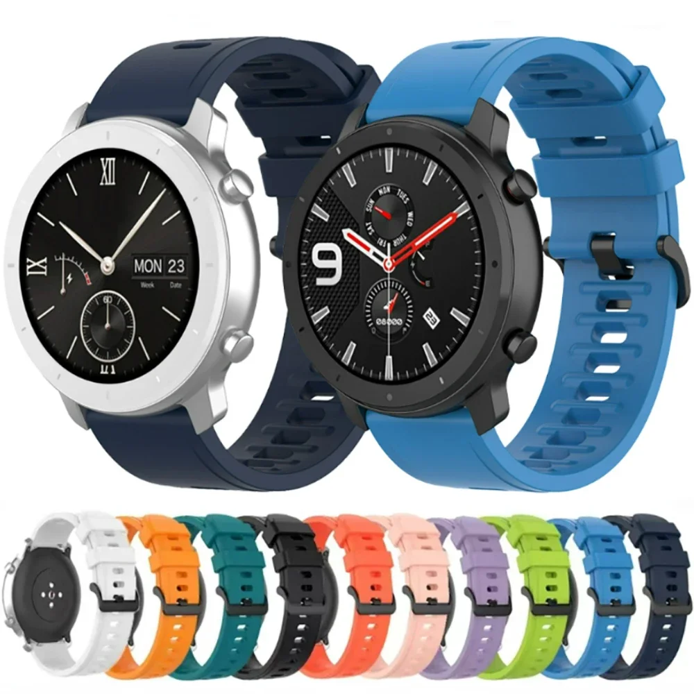 

22mm 20mm Silicone Strap for Amazfit GTR 47mm 42mm/GTR2-2e-3-3Pro-4/GTS 2-mini-3-4 Sport Wrsitband for Samsung Watch 3/4/5 Band