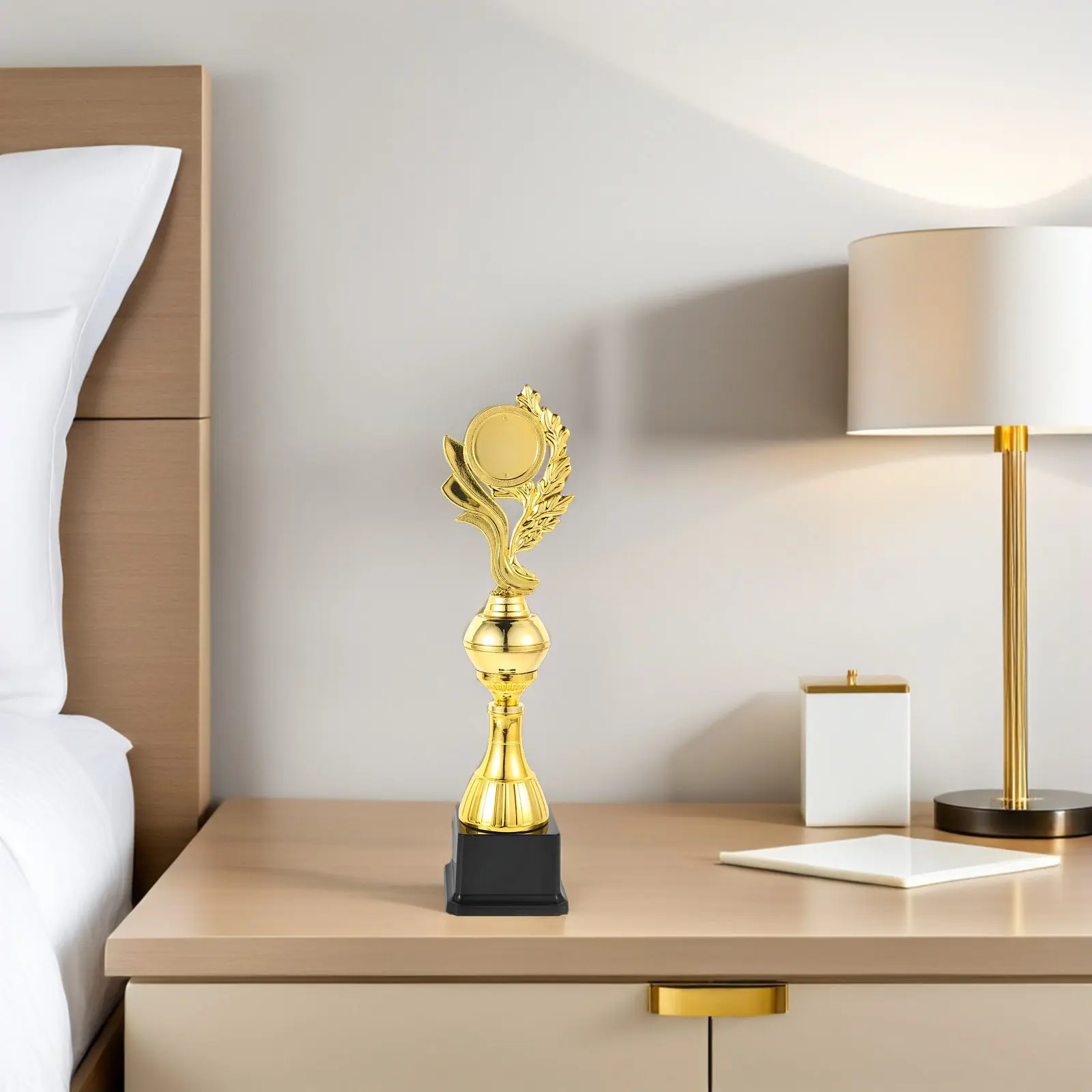 Golden Plastic Trophy Award for Football Soccer Basketball Music Dance Go Competitions Ceremony Prize Winner Trophy