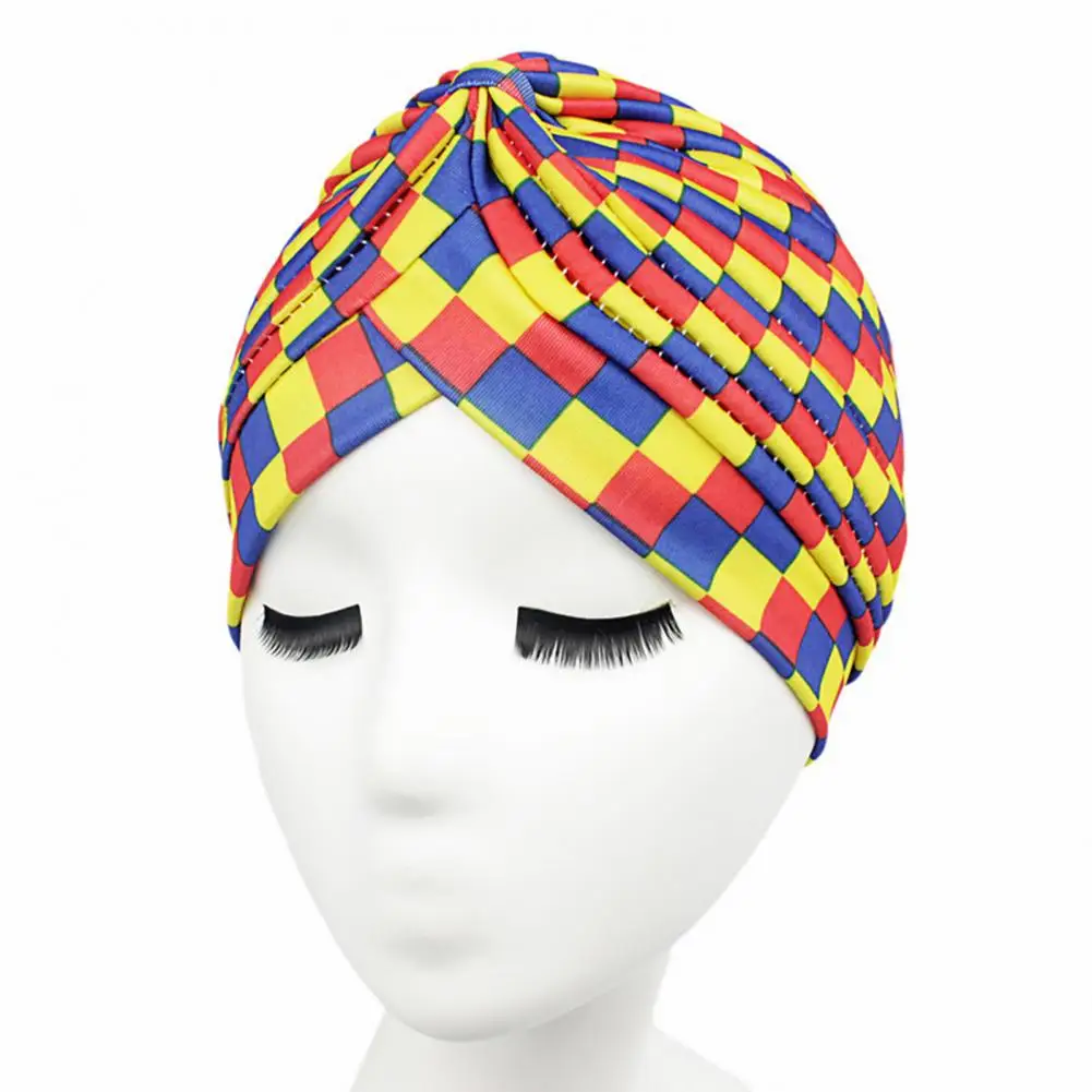 Women Bonnet Cap Color Printing Pleated Turban Cap for Women 2024 Head Wrap Hat Mujer African Cap Hijab Caps Bonnet India Hats