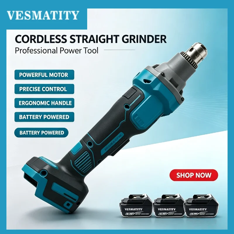 4 Speed Brushless Die Grinder Straight Chuck Grinding Polishing Engraving Tool for Dewalt 18V 20V Makita Battery Max Unit