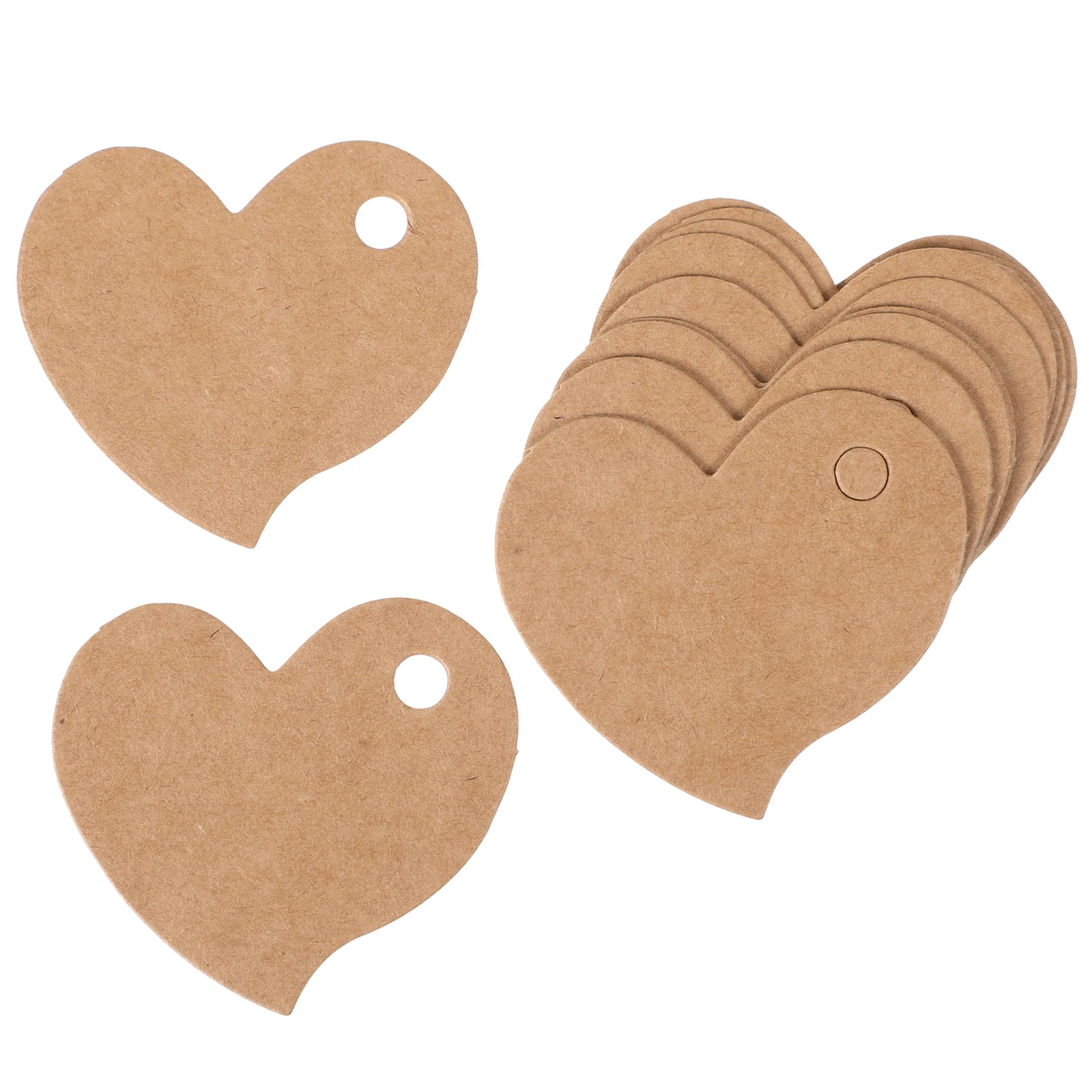 

3 Packs Paper Gift Tags Durable Kraft Paper Tag Pre punched Blank DIY Christmas Heart shaped Label Craft Student Cards