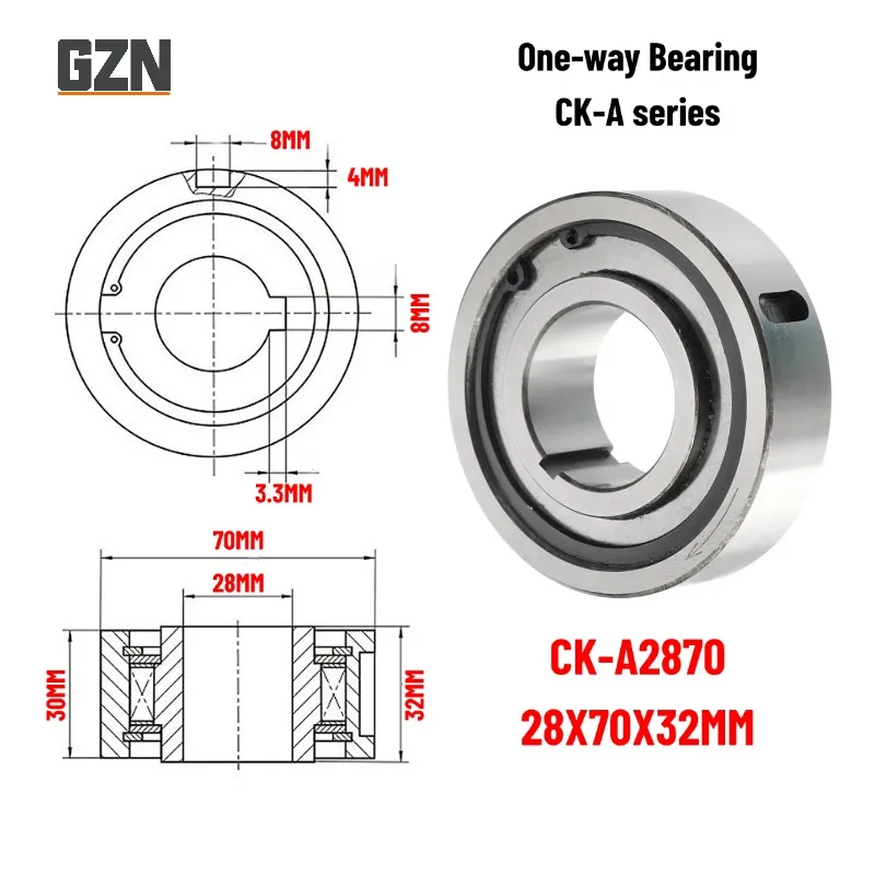 1PCS CK-A2870 28X70X32MM One Way Clutch Bearing Overrunning Clutch CK-A Series Sprag Type One Way Freewheel Clutch Bearing