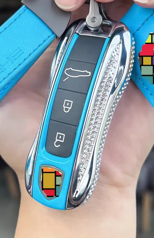 

Premium Inlaid with diamonds New Remote Key Cover Case Fit For Porsche Cayenne Panamera Cayman Macan Boxster 971 718 911