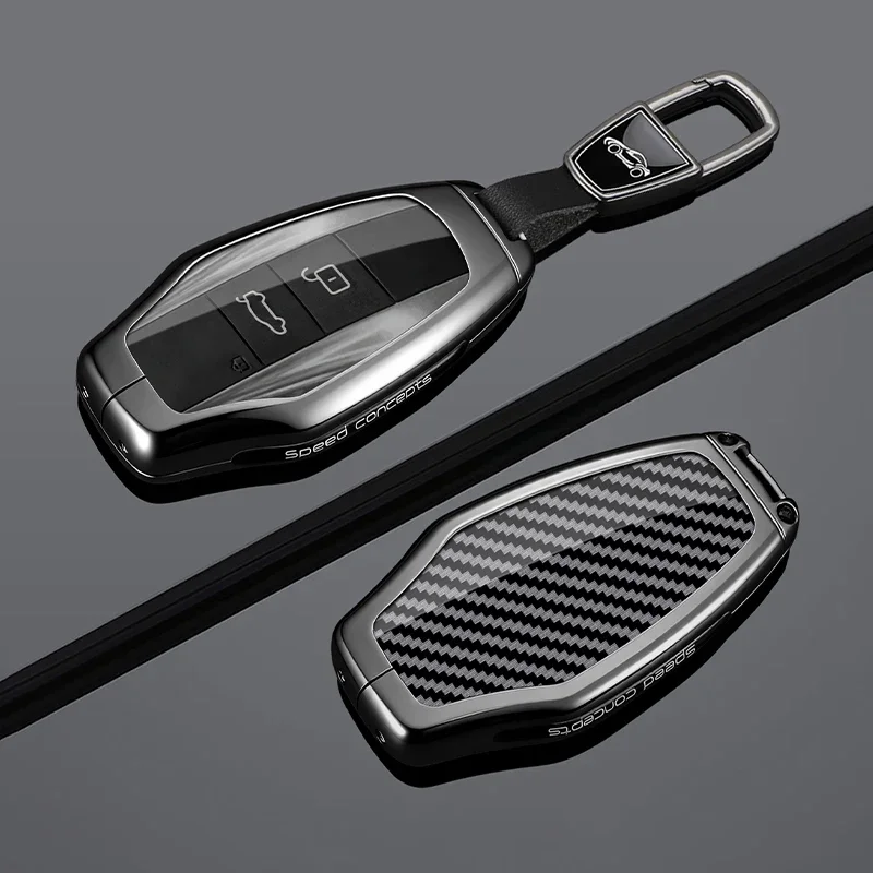 Zinc Alloy Carbon Fiber Car Key Case Cover For MG 7 MG7 MG-7 2023 Keyless Entry Remote Key Protector Holder Shell Accessories