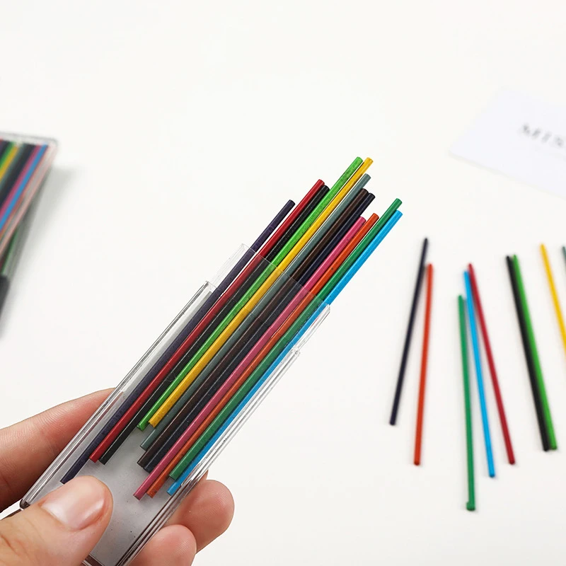 2.0mm Automatic Pencils Set 2B 12 Colorful Pencil Lead Set Mechanical Pencil for Drawing Writing Tools Art Supplies Stationery