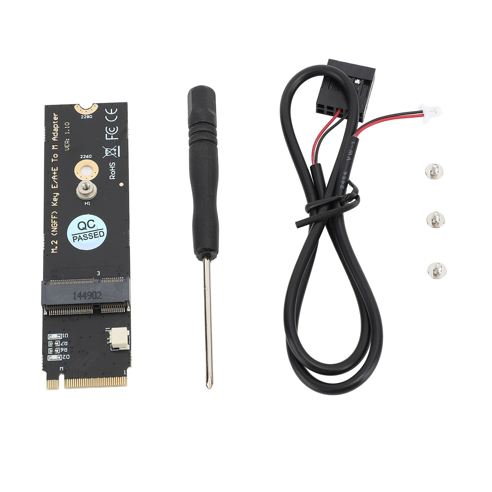 M.2 NGFF A E Key WiFi Bluetooth Card to M.2 Key M SSD Adapter for Intel AX200 AX201 AX210 M.2 Key M Adapter Card