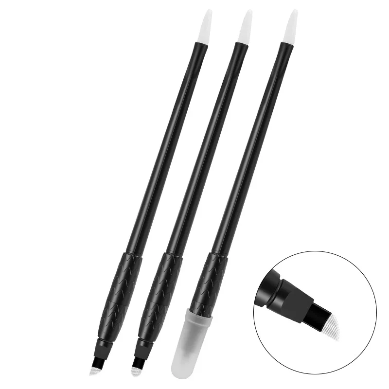 

50 шт. одноразовая ручка для микроблейдинга с иглами и чернильным кольцом, чашка, инструмент для создания бровей, принадлежности для перманентного макияжа