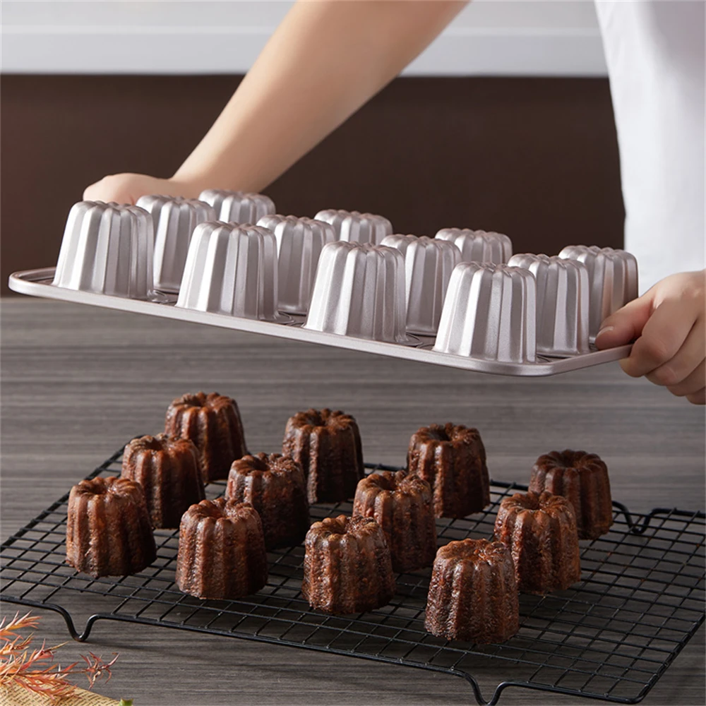 CHEFMADE Canele Mold Cake Pan Non-Stick Canneles Muffin Bakeware Cake Pan for Mousse Fondant DIY Baking Tray Kitchen Accessories