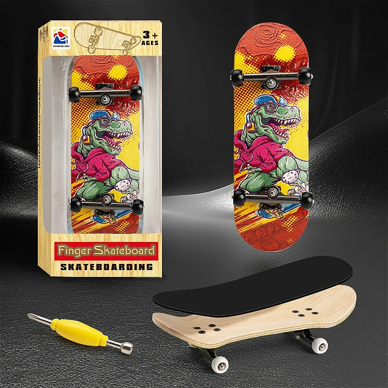 Großhandel Professionelles Kugellager-Mini-Stressabbau-Fingerboard-Spielzeug aus Fünfschichtigem Ahornholz – Detail 1