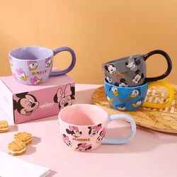 Disney Mickey Minnie Big Ears Mug Cute Big Handle Home Donald Duck Creative Cartoon Ceramic Mug Coffee Breakfast Birthday Gift