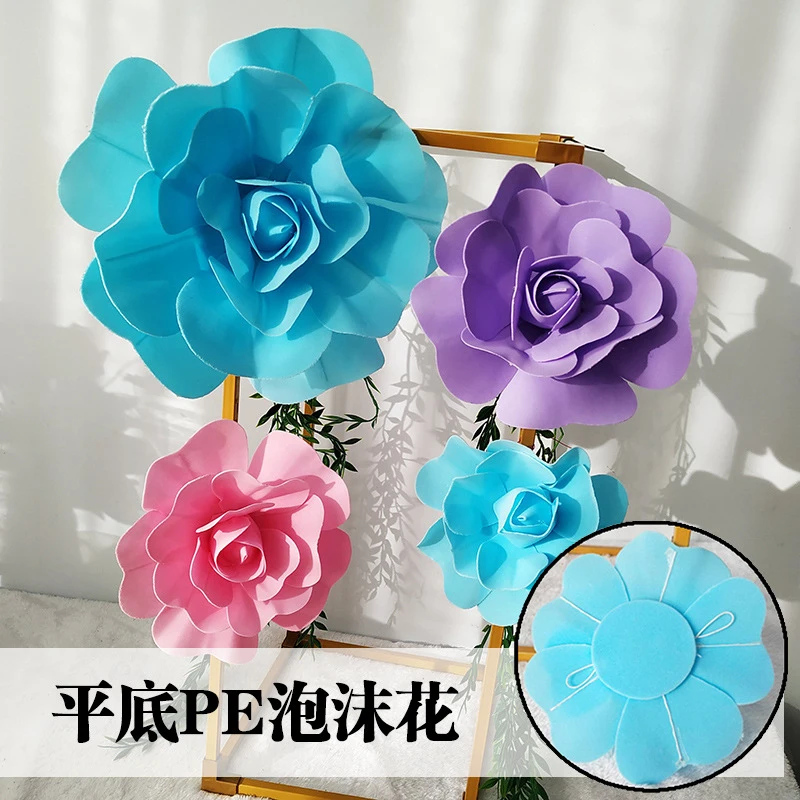 

Giant Artificial PE Rose with Flat Base, Flower Wall Decor for Mall Doorway, Window Display, Wedding & Event Styling