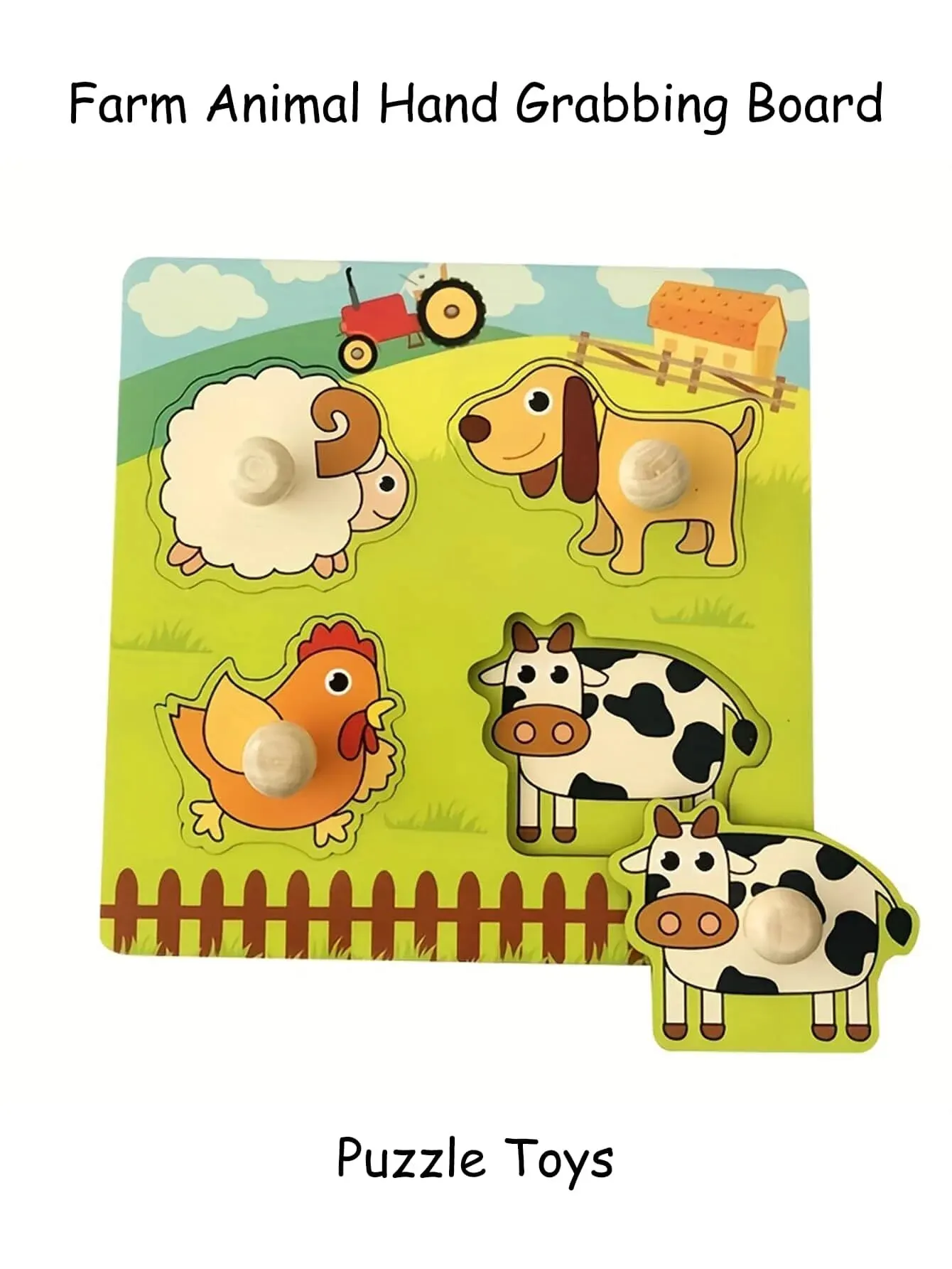 1 Set Shape Matching Farm Animals Puzzle Children\'s Enlightenment Early Education Cognitive Benefits Intelligence Toys